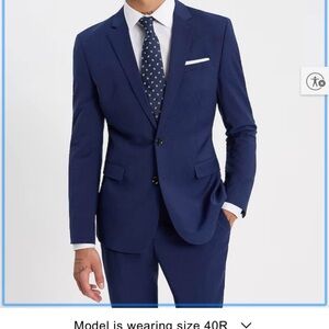 Express Men’s Navy Suit Jacket with Notch Lapel